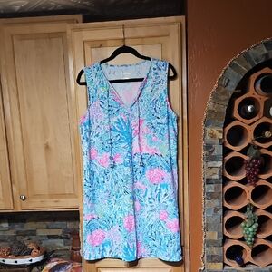 Lilly Pulitzer Johana Swim Cover Up Dress Multi Fished My Wish Floral Tassels